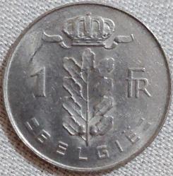 BELÇİKA 1 Frank 'BELGIË', 1972 ÇA (Baudouin I. / Leopold III.)