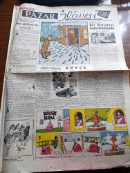 Cumhuriyet Pazar Gazetesi - 28 Şubat 1954 - Hadiselerden İlhamlar - Yaşadığımız Şehir Bir Denizkızı Heykeli Bulundu Yazan Kazım Kip - Karikatür - Haftanın Ansiklopedisi - Küçük Kral Karikatür - Haftanın Şakaları Yazan Burhan Felek - Eğlencelik Köşesi - Tarihten Fıkralar Derleyen Hakkı Ercan - Dünya Mizah Edebiyatından Kadınlar Adası Yazan Heltai Jenö - Dawn Addams Prenses Oluyor - Necla Ateş Aşkı Paraya Tercih Etti - June Haver Manastıra Kaçtı Manastırdan Kaçtı - İlk Türk İtalyan Filmi Safiye Sultan -  Çılgınlar Cehennemi Filminden Bir Sahne - Ev Kadın Moda Köşesi - Hikaye İstanbul'da Bir Parisli Yazan Cenap Ozankan - Bir Romancının Hayat Romanı - Yıldızlar Yanıp Tükeniyor Sonra Yeniden Doğuyorlar - Roman Çiftliğe Bir Yabancı Geldi Yazan Mika Waltari - Kurtlar Arasında Büyüyen Çocuğun Fazladan İki Kurt Dişi Var - Moda Olan Yeni Bir Spor Buz Banyosu - Atomla İşleyecek İlk Elektrik Fabrikası İngiltere'de Kuruluyor - Sara'ya Karşı İlaç Bulundu - İster İnan İster İnanma Çizen Ripley