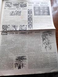 Cumhuriyet Pazar Gazetesi - 28 Şubat 1954 - Hadiselerden İlhamlar - Yaşadığımız Şehir Bir Denizkızı Heykeli Bulundu Yazan Kazım Kip - Karikatür - Haftanın Ansiklopedisi - Küçük Kral Karikatür - Haftanın Şakaları Yazan Burhan Felek - Eğlencelik Köşesi - Tarihten Fıkralar Derleyen Hakkı Ercan - Dünya Mizah Edebiyatından Kadınlar Adası Yazan Heltai Jenö - Dawn Addams Prenses Oluyor - Necla Ateş Aşkı Paraya Tercih Etti - June Haver Manastıra Kaçtı Manastırdan Kaçtı - İlk Türk İtalyan Filmi Safiye Sultan -  Çılgınlar Cehennemi Filminden Bir Sahne - Ev Kadın Moda Köşesi - Hikaye İstanbul'da Bir Parisli Yazan Cenap Ozankan - Bir Romancının Hayat Romanı - Yıldızlar Yanıp Tükeniyor Sonra Yeniden Doğuyorlar - Roman Çiftliğe Bir Yabancı Geldi Yazan Mika Waltari - Kurtlar Arasında Büyüyen Çocuğun Fazladan İki Kurt Dişi Var - Moda Olan Yeni Bir Spor Buz Banyosu - Atomla İşleyecek İlk Elektrik Fabrikası İngiltere'de Kuruluyor - Sara'ya Karşı İlaç Bulundu - İster İnan İster İnanma Çizen Ripley