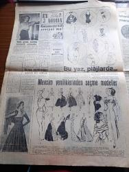 Cumhuriyet Pazar Gazetesi - 28 Haziran 1954 - Dünya Mizahından Seçme Hikayeler Antika Vazo - Karikatür - Pırlanta İle Yazılan Bir Vecize Cesaretiniz Yoksa Hiç Yükselmeyin Yazan Zeynel Akkoç - İlmin El Attığı Meraklı Bir Mevzu Yangın Neden Çıkar - Küçük Kral Çizen O. Soglow - Haftanın Şakaları Yazan Burhan Felek - Boş Vaktinizi Hoş Geçirmek İçin - Zihin Sporları - Eğlencelik Köşesi - Mücab Ofluoğlu Fransa'da Film Çevirecek - Mücab Ofluoğlu Gönül Bayhan'la Beraber Fotoğraf - Jane Russell Niçin Erkek Gibi - Muriel Pavlov Üç Günde Sevişip Evlendi - Irmağın Ötesinde Davullar Çalıyor Filminin Yıldızı Lisa Gaye Fotoğraf - Dünyanın En Güzel Bacakları Julia Adams'da Fotoğraf - Ev Kadın Moda Köşesi - Beş Yüz Birinci Yıldönümünde İstanbul Fethinin Meraklı Hikayesi Yazan Metin Ergin - Hikaye Cennet Gemisi Yazan Halikarnas Balıkçısı - Bir Cambazın Hayatındaki Ölüm Dakikaları - Kadınlar Arasında Büyük Rağbet Gören Yeni Bir Oyun Fotoğraf - Piton Yılanının Bir Metresi Yüz Bin Liraya Satılıyor