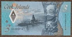Cook Islands 3 Dolar Çil Polimer