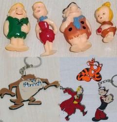 Taş devri figür oyuncak set.Tazmanya canavarı Tenten Temel reis tigger anahtarlık süs set koleksiyon nostalji tasarım dekor hediye