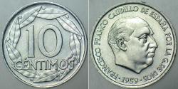 İSPANYA 10 CENTIMOS 1959. FRANCO DÖNEMİ. ÇİL(-) KONDİSYON.