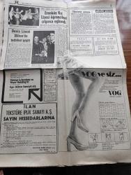 Hürriyet Gazetesi - 19 Mart 1974 -  Maliye Bakanı Deniz Baykal Her Türlü Dolaylı Vergi Gözden Geçirilecek - Kabadayı Sultan Demircan'ın Kardeşi Ali Rıza Demircan Din Görevlileri Federasyon Başkanı Oldu - Güneydoğu'da Gurur Abidesi Demir Çelik Fabrikaları - Fenerbahçe Teknik Direktörü Didi - Haftanın Takımı Samsunspor - Fenerbahçeli Şükrü Birant Çamurlu Sahalardan Işıklı Sahnelere - Tunceli'de Yüzlerce Öğrenci Çatıştı 8'i Ağır 40 Yaralı - Necmettin Erbakan Zamlara Aldırmayın Dedi - Süleyman Demirel Hükümet Haşhaş Vaadini Yerine Getirecektir - İş Bankası Bahçelievler Şubesi 2. Defa soyuldu - Ünlü Ozan Aşık Veysel 21 Mart'ta Anılacak - Genelev Kadınları Sigorta Kapsamında - Gönül Yazar'dan Doktorlara Teşekkür İlanı - Deniz Lisesi Hilton'da Tatbikat Yaptı - Behiye Aksoy Ayhan Işık Müjdat Gezen Selma Güneri Nil Burak Romalı Perihan Bebek Maksimde - Gönül Yazar - Neşe Karaböcek - Lunapark Gazinosu Sahibi Osman Kavran - Sadri Alışık - Öztürk Serengil - Beşiktaş Kupada Finali Oynamak İstiyor