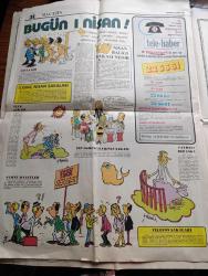 Hürriyet Gazetesi - 1 Nisan 1974 - Dostluğa Yakışır Mı Irak Petrol Anlaşmamızı Tek Yönlü İptal Etti - Barış Kuşu Henry Kissenger'in Evliliği Kıyamet Kopardı - Necmettin Erbakan'ın Şakası Ben 100 Bin Tank Yapacağız Demedim - Yunanlılar Razı Olmasa Da Ege'de Petrol Arayacağız - Modern Matematik Dünyada Kalkıyor Türkiye'de Yayılıyor - Bedia Akartürk Evlenme Yıldönümünde Bant Doldurdu - NATO İstihbarat Servisinden Alınan Bir Habere Göre 27 Filistin Gerillacısı Türkiye'ye Gönderildi -  Haşhaş Ekildi Cacığı Bile Yendi - Telefunken Televizyon - Sanat Ve Eğlence Kervanı'nın 3. Turu Yarın Başlıyor - Kanseri Yenen Ünlüler Edith Piaf Louis Armstrong Ve Vindsor Dükü -  Bizimkiler Çizgi Roman - Fatoş Karikatür - Güngörmüşler Çizgi Roman - Tarkan Kurt Kanı Yazan Ve Çizen Sezgin Burak - Aşk Foto Roman Başrolde Semra Özdamar Ve Cemil Yağmur ve Süleyman Turan - Dünü Yaşayamazsın Yazan Ve Çizen Faruk Geç - Bugün 1 Nisan - Beşiktaş Galatasaray'ı Penaltı İle Yıktı -Eskişehirspor Mersin İdmanyurdu'nu Yendi