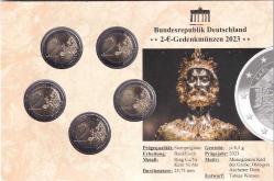 ALMANYA 2023 5 ADET 2 EURO DARB YERLERİNE GÖRE AZ ÇIKAN SETTİR