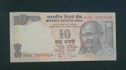 Hindistan 2013 10 çil Rupi Mahatma Gandhi portresi