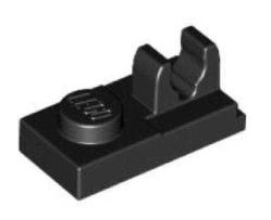 Lego 92280 Üst Kısmı Klipsli 1x2 Plaka (Siyah)