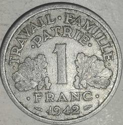 FRANSA 1942    1 FRANK
