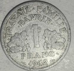 FRANSA 1942  1 FRANK