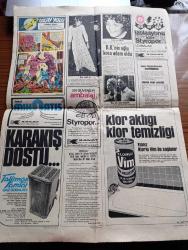 Günaydın Gazetesi - 8 Ekim 1973 - Türkiye'de İlk Defa Olarak Bir Amerikalıya Saç Nakli Yapıldı - 50 Yıldır Shell İle - Plastik Ve Polietilenin Gıda Maddelerinin Ambalajında Kullanılması Yasaklandı - Şırnak Belediye Başkanı Alihan Tatar Ağır Cezada Yargılanacak - Kefal Bolluğu - Fatih'in Fedaisi Kara Murat Yazan Rahmi Muratoğlu Çizen Abdullah Turhan - İstanbul Ankara İzmir Radyosu Programı - Con Amet Karikatür - Kulüpler Tavernalar Salonlar Gazinolar - Seçim Toto'ya Katılanlar 85 Bin Lira Kazanacak - Sahte Tebessüm Foto Roman - Uzay Yolu Güneş Asası Çizgi Roman - Brigitte Bardot'un Oğlu Nicolas Koca Adam Oldu - Vim Temizleyici