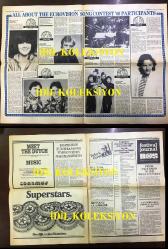 AJDA PEKKAN'IN ''PETROL'' ŞARKISIYLA KATILDIĞI 25. EUROVISION ŞARKI YARIŞMASI (1980) ÖNCESİ EUROVISION ve AJDA PEKKAN'LA İLGİLİ HABERLERİN AYRINTILI ŞEKİLDE YER ALDIĞI HOLLANDA YAYINI OLAN FESTIVAL DAILY NEWS GAZETESİNİN 3  ADET SAYISI ve YARIŞMANIN OLDUĞU GÜN 19 NİSAN 1980 TARİHİNDEN BİR ALMAN GAZETENİN YARIŞMAYLA İLGİLİ OLAN 1 ADET YAPRAĞI (2 SAYFA) - FESTIVAL DAILY NEWS, TUESDAY, APRIL 15. 1980. NO:1 - (15 NİSAN 1980) / FESTIVAL DAILY NEWS, WEDNESDAY, APRIL 16. 1980. NO: 2 - (16 NİSAN 1980) /  FESTIVAL DAILY NEWS, THURSDAY, APRIL 17. 1980. NO: 3 - (17 NİSAN 1980) - HANS KROEZE - KLAAS NOPPERT - JOHN MCFARLANE - SOPHIE & MAGALY - ALAN SORRENTI - SAMİRA BENSALD - BLUE DANUBE - ANNA VISSI & THE EPİKOURİ - CAREL ENKELAAR - PAOLA - VESA-MATTI LOIRE - SVERRE KJELSBERG & MATTIS HAETTA - BAMSES & FRIENDS - TOMAS LEDİN - KATJA EBSTEİN - ORK-GALAXY DİJİTAL PİKAP REKLAMI - TRİGO LİMPİO - JOSE CİD - PRİMA DONNA - JOHNNY LOGAN - MOJJEN  - DÖNEMİNE AİT ORİJİNAL BASIMLAR - HER GAZETE 8 SAYFADIR