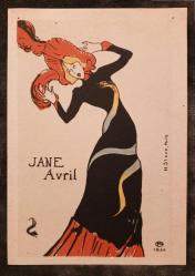 PC.1864 SANAT RESİM TABLOLAR RESSAM HENRI DE TOULOUSE'UN KANKAN DANSÇISI JANE AVRIL'İ RESMETTİĞİ POSTA KARTI