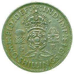 İngiltere 2 Shilling 1948 ÇÇT+