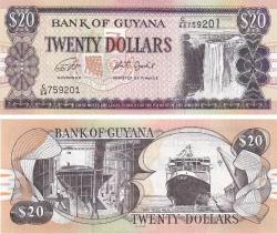 Guyana, 20 Dolar (2018) ÇİL Eski Yabancı Kağıt Para