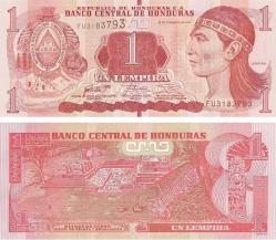 Honduras, 1 Lempira (2016) ÇİL Eski Yabancı Kağıt Para