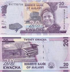 Malavi, 20 Kwacha (2016) ÇİL Eski Yabancı Kağıt Para