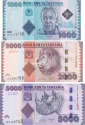 Tanzanya, 2020 ÇİL Yabancı Eski Kağıt Para Seti