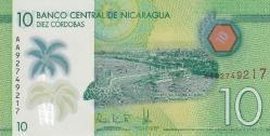 Nikaragua, 10 Cordoba (2022) ÇİL Eski Yabancı Polimer Para