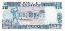 Zambiya, 10 Kwacha (1989) P#31 ÇİL Eski Yabancı Banknot