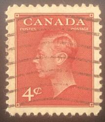 Kanada Pulu - Canada Stamp - Postadan Geçmiş Pul Filateli -  DAMGALI - KRAL VI. GEORGE TEMALI PUL , 4 PARA - YABANCI PULLAR -NOSTALJİK DOĞUM GÜNÜ HEDİYESİ