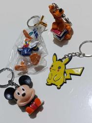 Donald duck pluto Mickey mouse Pikachu figür anahtarlık süs aksesuar nostalji tasarım dekor koleksiyon vintage retro reklam promosyon set