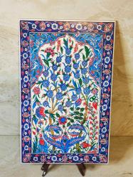 79-MUHTEŞEM  GÜZELLİKDE EL İŞİ SERAMİK ÜZERİNE ÇİNİ PANO