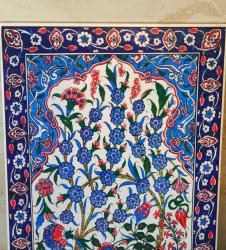 79-MUHTEŞEM  GÜZELLİKDE EL İŞİ SERAMİK ÜZERİNE ÇİNİ PANO