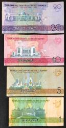 Türkmenistan 1/5/10/20 Manat
