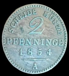 Almanya 1854 A Prusya Krallığı 2 Pfennig