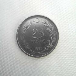 Türkiye / 25 Kuruş / 1977 - Lütfen açıklamayı okuyunuz*
