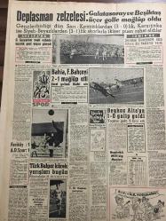 YENİ SABAH GAZETESİ 2 EKİM 1960 YIL :23 SAYI :7744--Gürsel MBK vahdet içinde dedi --Öğretmen evleri meselesi ele alınıyor --5.İthal Kotası Dün Açıklandı --F.Oktay Yassıada da Kalp Krizinden Öldü ---Devlet Planlama Dairesi Kanunu Yürürlüğe Girdi ---Sanayi Bakanı ,dert ve şikayetleri dinlendi --Sarkıntılık edenlerle mücadeleye başlandı ---Amerika soruyor :Lideriniz olacak şahısların fikirleri nedir ?--İstanbul Rehberi ---Kruşçef ,Franko dan cellat diye bahsetti --Afrika da yeni bir devlet daha doğdu ---Tiyatro :20 den fazla piyesle açılan yeni mevsim --Deplasman zelzelesi :Galatasaray ve Beşiktaş üçer golle mağlup oldu --Bahia ,Fenerbahçe yi 2-1 mağlup etti --Feriköy :1 A.D Spor :1--Beykoz Alta ya 1-0 Galip Geldi ---Türk Bulgar kürek yarışları bugün --Sivas ta serbest bırakılan 30 sanık tekrar yakalandı ---Ticaret Ahlak Yasası Hazırlanacak --