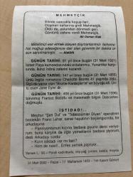 31 MART 2002 - TAKVİM YAPRAĞI - DOĞUM GÜNÜ HEDİYESİ - BÜYÜK SAATLİ MAARİF TAKVİMİ - İSMET İNÖNÜ - ALİ OSMAN ATAK - ATATÜRK - 2.İNÖNÜ ZAFERİ - İNGİLİZ ROMANCI CHARLOTTE BRONTE ÖLDÜ - FRANSIZ FİLOZOF DESCARTES DOĞDU - İSTİDAT ADLI KISA YAZI