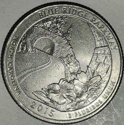 AMERİKA 2015 P    ÇEYREK DOLAR  25 CENT   BLUE RIDGE PARKWAY