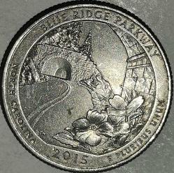 AMERİKA 2015 P    ÇEYREK DOLAR  25 CENT  BLUE RIDGE PARKWAY
