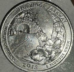 AMERİKA 2015 D    ÇEYREK DOLAR  25 CENT  BLUE RIDGE PARKWAY