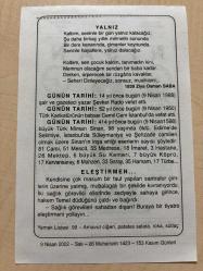 9 NİSAN 2002 - TAKVİM YAPRAĞI - DOĞUM GÜNÜ HEDİYESİ - BÜYÜK SAATLİ MAARİF TAKVİMİ - NACİ KASIM - ZİYA OSMAN SABA - YAZAR ŞEVKET RADO VEFAT ETTİ - KARİKATÜRİST CEMİL CEM VEFAT ETTİ - TÜRK MİMARI SİNAN VEFAT ETTİ - ELEŞTİRME ADLI YAZI