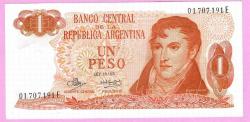 ARGENTINA 1 Peso 1970-1973 p287 UNC ÇİL