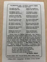 8 MAYIS 2002 - TAKVİM YAPRAĞI - DOĞUM GÜNÜ HEDİYESİ - BÜYÜK SAATLİ MAARİF TAKVİMİ -  YUNUS EMRE ANMA GÜNÜ VE HAFTASI - DR.HUSREV HATEMİ