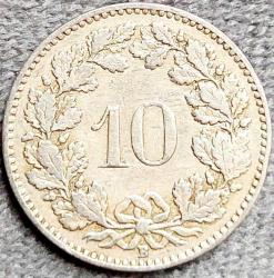 İSVİÇRE 10 Rappen, 1925 ÇÇT++