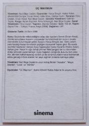 ÜÇ MAYMUN - Nuri Bilge Ceylan ~ [ SİNEMA KARTI ]