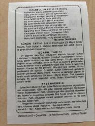 29 MAYIS 2002 - TAKVİM YAPRAĞI - DOĞUM GÜNÜ HEDİYESİ - BÜYÜK SAATLİ MAARİF TAKVİMİ - ATATÜRK - MUZAFFER TANRIYAR - II.MEHMET'E FATİH ÜNVANININ VERİLMESİ - AKŞEMSEDDİN