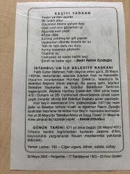 30 MAYIS 2002 - TAKVİM YAPRAĞI - DOĞUM GÜNÜ HEDİYESİ - BÜYÜK SAATLİ MAARİF TAKVİMİ - RAKIM ZİYAOĞLU - BEDRİ RAHMİ EYUBOĞLU - İSTANBUL'UN İLK BELEDİYE BAŞKANI - JEANNE D'ARC ROUEN MEYDANINDA YAKILDI