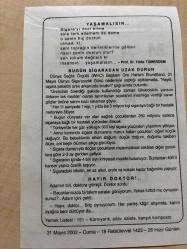 31 MAYIS 2002 - TAKVİM YAPRAĞI - DOĞUM GÜNÜ HEDİYESİ - BÜYÜK SAATLİ MAARİF TAKVİMİ - DR.FARUK BAYÜLKEM - PROF. DR. YILDIZ TÜMERDEM - BUGÜN SİGARADAN UZAK DURUN - HAYIR DOKTOR ADLI YAZI
