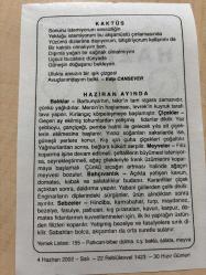 4 HAZİRAN 2002 - TAKVİM YAPRAĞI - DOĞUM GÜNÜ HEDİYESİ - BÜYÜK SAATLİ MAARİF TAKVİMİ -  İBNİ SİNA - EDİP CANSEVER - HAZİRAN AYINDA ; MEYVELER - BAHÇIVANLIK - SEBZELER - BALIKLAR - ÇİÇEKLER