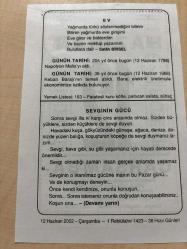 12 HAZİRAN 2002 - TAKVİM YAPRAĞI - DOĞUM GÜNÜ HEDİYESİ - BÜYÜK SAATLİ MAARİF TAKVİMİ - AESCHLUS - SALAH BİRSEL - NAPOLYON MALTA'YI ALDI - KEBAN BARAJININ TEMELİ ATILDI - SEVGİNİN GÜCÜ ADLI YAZI DİZİSİ