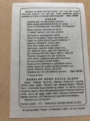 16 HAZİRAN 2002 - TAKVİM YAPRAĞI - DOĞUM GÜNÜ HEDİYESİ - BÜYÜK SAATLİ MAARİF TAKVİMİ - HZ.MUHAMMED - NACİ KASIM - CAN YÜCEL - BABALAR GÜNÜ KUTLU OLSUN