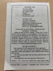 22 HAZİRAN 2002 - TAKVİM YAPRAĞI - DOĞUM GÜNÜ HEDİYESİ - BÜYÜK SAATLİ MAARİF TAKVİMİ -  ATATÜRK - DR.ERDOĞAN TANALTAY - YENGEÇ BURCUNDA DOĞANLAR - BİLMİYORMUŞ ADLI YAZI