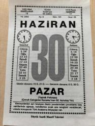 30 HAZİRAN 2002 - TAKVİM YAPRAĞI - DOĞUM GÜNÜ HEDİYESİ - BÜYÜK SAATLİ MAARİF TAKVİMİ -  ÇOCUK ESİRGEME KURUMUNUN 81.KURULUŞ YILI - FUAT BAYRAMOĞLU - BÜYÜK ELÇİ FUAT BAYRAMOĞLU'NUN VEFATI - İSABET ADLI YAZI