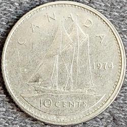 KANADA 10 Cent, 1974 ÇÇT 